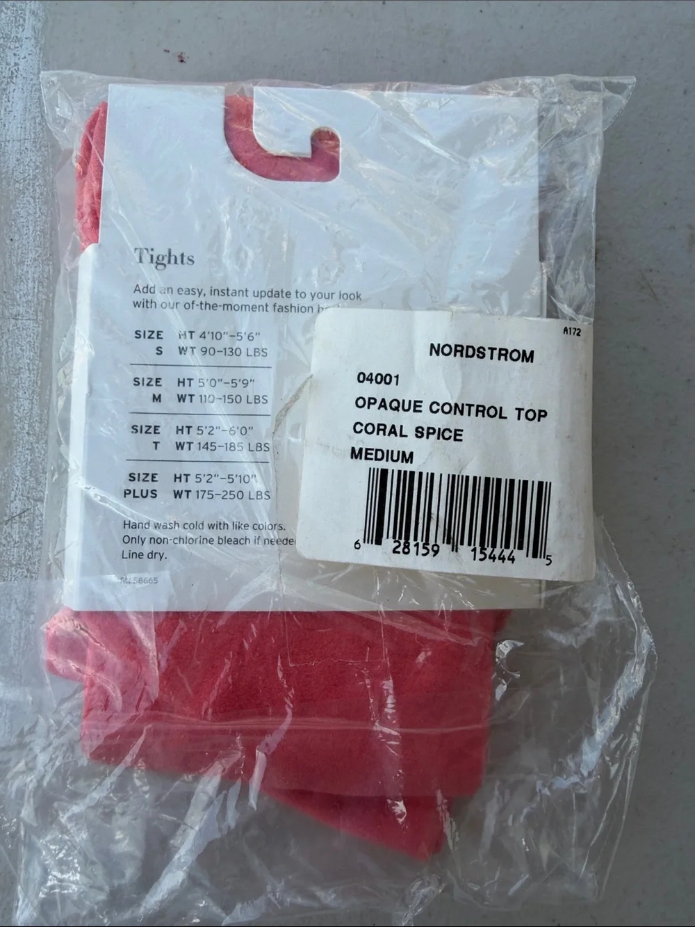 NWT Nordstrom Kids Coral Spice Opaque Control Tights